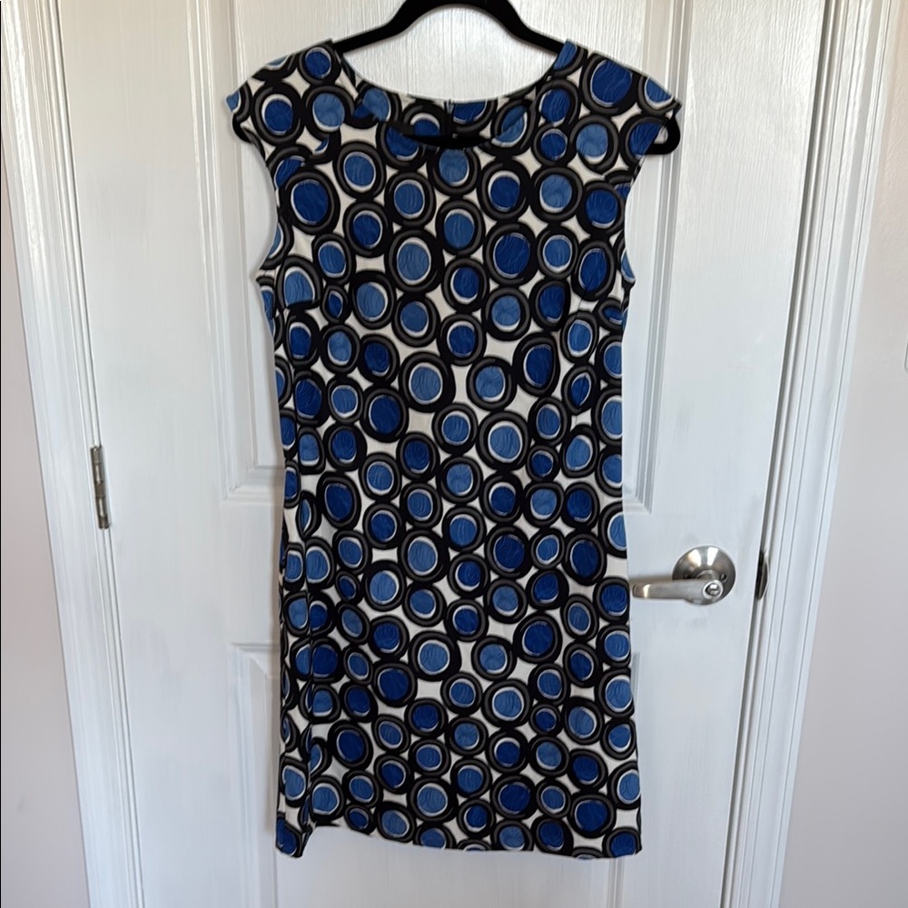 Blue and Black Circle Pattern Dress